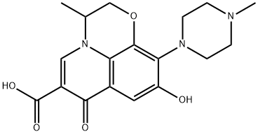 7H-Pyrido[1,2,3-de]-1,4-benzoxazine-6-carboxylic acid, 2,3-dihydro-9-hydroxy-3-methyl-10-(4-methyl-1-piperazinyl)-7-oxo- Structure