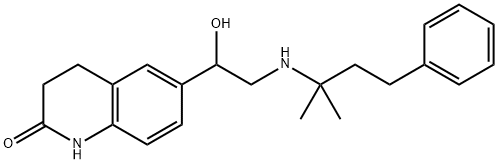 2(1H)-Quinolinone, 6-[2-[(1,1-dimethyl-3-phenylpropyl)amino]-1-hydroxyethyl]-3,4-dihydro- Structure