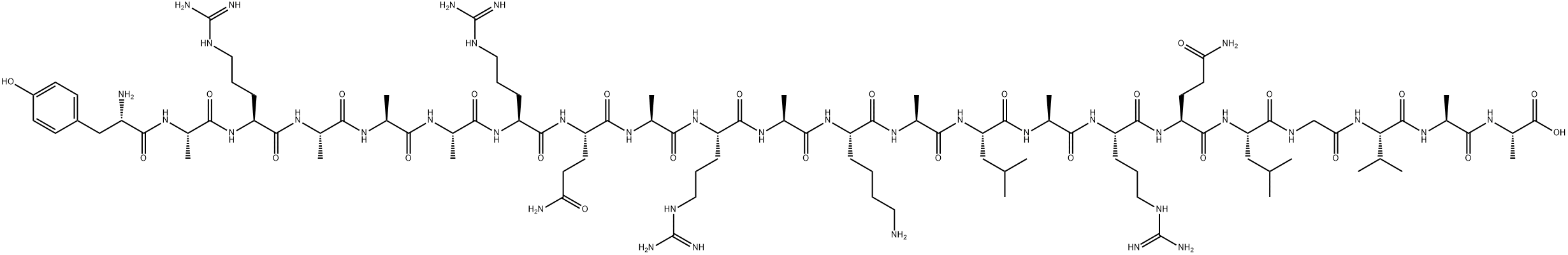 L-Alanine, L-tyrosyl-L-alanyl-L-arginyl-L-alanyl-L-alanyl-L-alanyl-L-arginyl-L-glutaminyl-L-alanyl-L-arginyl-L-alanyl-L-lysyl-L-alanyl-L-leucyl-L-alanyl-L-arginyl-L-glutaminyl-L-leucylglycyl-L-valyl-L-alanyl- Structure