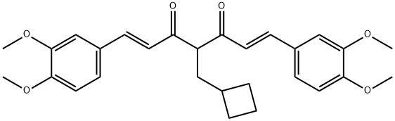 1,6-Heptadiene-3,5-dione, 4-(cyclobutylmethyl)-1,7-bis(3,4-dimethoxyphenyl)-, (1E,6E)- Structure