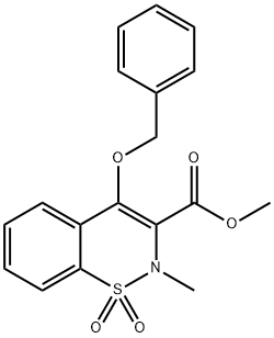 2H-1,2-Benzothiazine-3-carboxylic acid, 2-methyl-4-(phenylmethoxy)-, methyl ester, 1,1-dioxide Structure