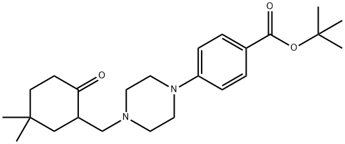 Benzoic acid, 4-[4-[(5,5-dimethyl-2-oxocyclohexyl)methyl]-1-piperazinyl]-, 1,1-dimethylethyl ester Structure