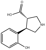 3-Pyrrolidinecarboxylic acid, 4-(2-hydroxyphenyl)-, (3S,4R)- 구조식 이미지