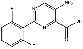 4-Pyrimidinecarboxylic acid, 5-amino-2-(2,6-difluorophenyl)- Structure