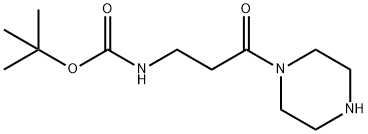 Carbamic acid, N-[3-oxo-3-(1-piperazinyl)propyl]-, 1,1-dimethylethyl ester 구조식 이미지