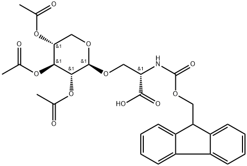 Xylosylated L-serine,Fmoc-L-Ser(β-Xyl(Ac3))-OH 구조식 이미지
