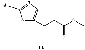 5-Thiazolepropanoic acid, 2-amino-, methyl ester, hydrobromide (1:1) Structure