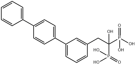 {1-Hydroxy-2[3-4(4-phenylphenyl)phenyl)]-1-phosphonoethyl}phosphoric acid Structure