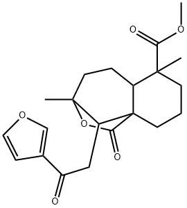 1H-3,9a-Methano-2-benzoxepin-6-carboxylic acid, 10-[2-(3-furanyl)-2-oxoethyl]octahydro-3,6-dimethyl-1-oxo-, methyl ester Structure