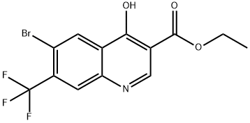 3-Quinolinecarboxylic acid, 6-bromo-4-hydroxy-7-(trifluoromethyl)-, ethyl ester Structure