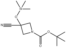 1-Azetidinecarboxylic acid, 3-cyano-3-[(trimethylsilyl)oxy]-, 1,1-dimethylethyl ester Structure