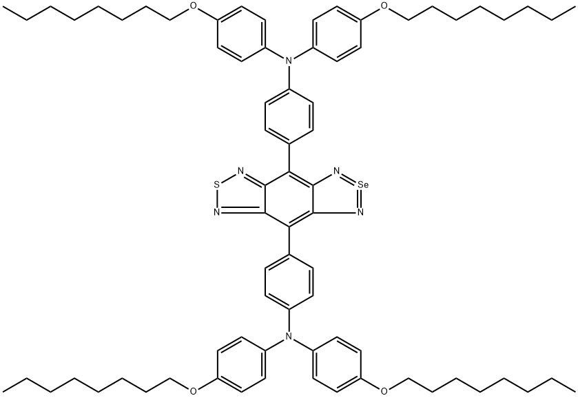 4,8-Bis[4-(N,N-bis(4-octyloxyphenyl)amino)phenyl][1,
2,5]selenadiazolo[3,4-f]benzo[c][1,2,5]thiadiazole Structure