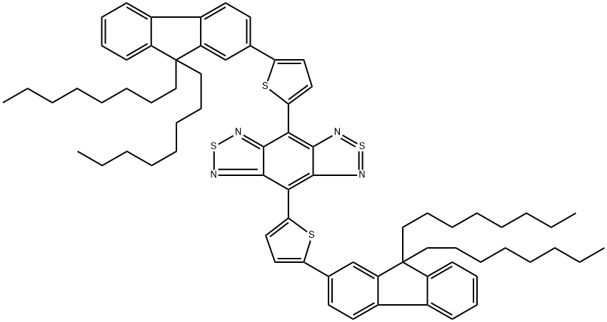 4,8-Bis(5-(9,9-Dioctylfluoren-2-yl)-2-thiophene)benzo[1,2-c:4,5-c']bis([1,2,5]thiadiazole) Structure