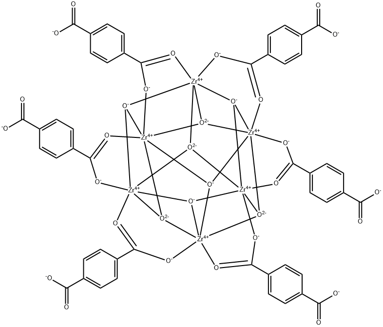 Zirconium 1,4-dicarboxybenzene MOF (UiO-66) 구조식 이미지