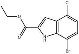 1H-Indole-2-carboxylic acid, 7-bromo-4-chloro-, ethyl ester Structure