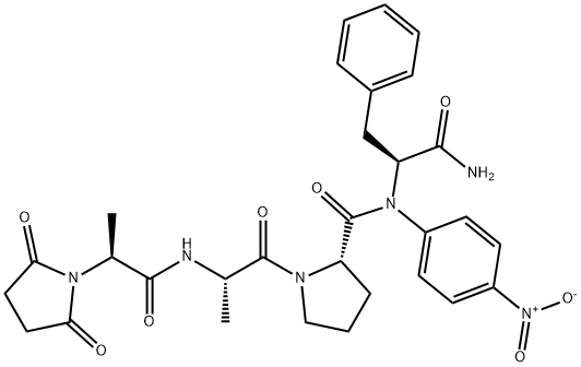 L-Phenylalaninamide, N-[(2S)-2-(2,5-dioxo-1-pyrrolidinyl)-1-oxopropyl]-L-alanyl-L-prolyl-N-(4-nitrophenyl)- Structure