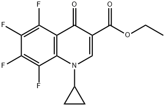 3-Quinolinecarboxylic acid, 1-cyclopropyl-5,6,7,8-tetrafluoro-1,4-dihydro-4-oxo-, ethyl ester 구조식 이미지