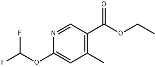 Ethyl Ester 6-(Difluoromethoxy)-4-methyl-3-pyridinecarboxylic Acid 구조식 이미지