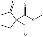 Cyclopentanecarboxylic acid, 1-(bromomethyl)-2-oxo-, methyl ester Structure