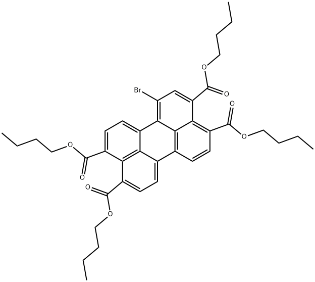 1-bromo-3,4,9,10-tetrakis(n-butoxycarbonyl)perylene Structure