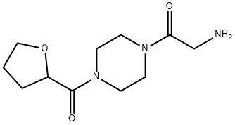 Ethanone, 2-amino-1-[4-[(tetrahydro-2-furanyl)carbonyl]-1-piperazinyl]- Structure