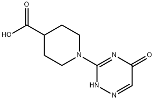 4-Piperidinecarboxylic acid, 1-(2,5-dihydro-5-oxo-1,2,4-triazin-3-yl)- Structure