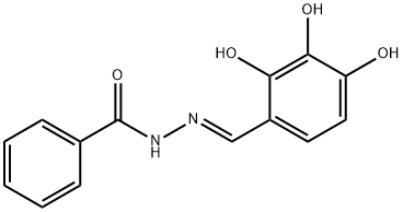 Benzoic acid, (2E)-2-[(2,3,4-trihydroxyphenyl)methylene]hydrazide 구조식 이미지