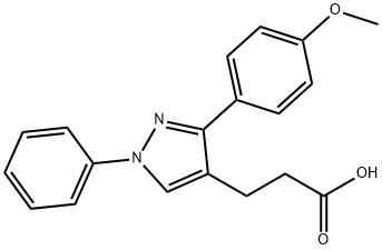 JR-6898, 3-(3-(4-Methoxyphenyl)-1-phenyl-1H-pyrazol-4-yl)propanoic acid, 97% 구조식 이미지