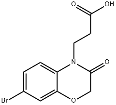 3-(7-Bromo-3-oxo-3,4-dihydro-2H-1,4-benzoxazin-4-yl)propanoic Acid 구조식 이미지