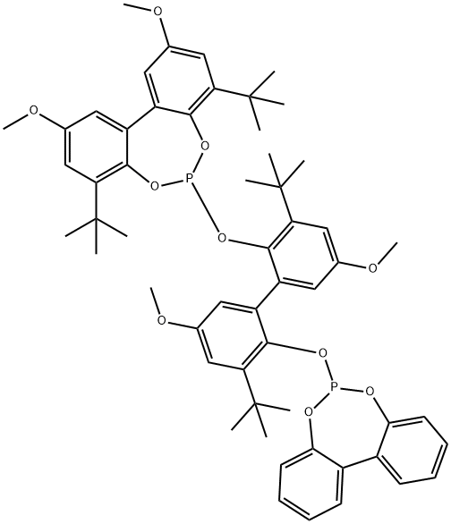 Dibenzo[d,f][1,3,2]dioxaphosphepin, 6-[[2'-(dibenzo[d,f][1,3,2]dioxaphosphepin-6-yloxy)-3,3'-bis(1,1-dimethylethyl)-5,5'-dimethoxy[1,1'-biphenyl]-2-yl]oxy]-4,8-bis(1,1-dimethylethyl)-2,10-dimethoxy- Structure