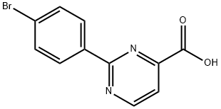 4-Pyrimidinecarboxylic acid, 2-(4-bromophenyl)- Structure