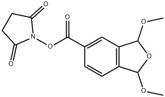 5-Isobenzofurancarboxylic acid, 1,3-dihydro-1,3-dimethoxy-, 2,5-dioxo-1-pyrrolidinyl ester 구조식 이미지