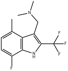 1H-Indole-3-methanamine, 7-fluoro-N,N,4-trimethyl-2-(trifluoromethyl)- Structure