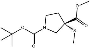 (S)-1-tert-Butyl 3-methyl 3-(methylthio)pyrrolidine-1,3-dicarboxylate 구조식 이미지