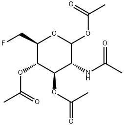 2-Acetamido-1,3,4-tri-O-acetyl-2,6-dideoxy-6-fluoro-D-glucopyranose Structure