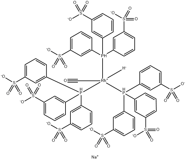 Rhodate(9-), carbonylhydrotris[[3,3',3''-(phosphinidyne-κP)tris[benzenesulfonato]](3-)]-, sodium (1:9), (TB-5-23)- Structure