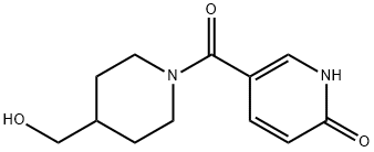 2(1H)-Pyridinone, 5-[[4-(hydroxymethyl)-1-piperidinyl]carbonyl]- Structure