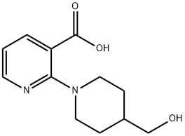 3-Pyridinecarboxylic acid, 2-[4-(hydroxymethyl)-1-piperidinyl]- Structure