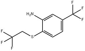 2-[(2,2,2-trifluoroethyl)sulfanyl]-5-(trifluoromethyl)aniline 구조식 이미지