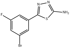 5-(3-Bromo-5-fluorophenyl)-1,3,4-thiadiazol-2-amine 구조식 이미지