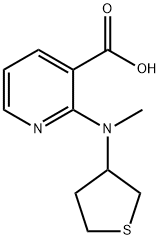 3-Pyridinecarboxylic acid, 2-[methyl(tetrahydro-3-thienyl)amino]- Structure