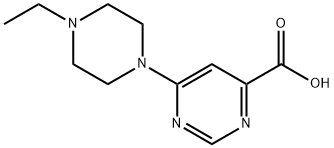 4-Pyrimidinecarboxylic acid, 6-(4-ethyl-1-piperazinyl)- Structure