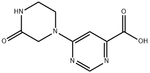 4-Pyrimidinecarboxylic acid, 6-(3-oxo-1-piperazinyl)- Structure