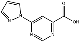 4-Pyrimidinecarboxylic acid, 6-(1H-pyrazol-1-yl)- Structure