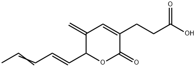 2H-Pyran-3-propanoic acid, 5,6-dihydro-5-methylene-2-oxo-6-(1E,3E)-1,3-pentadien-1-yl- 구조식 이미지