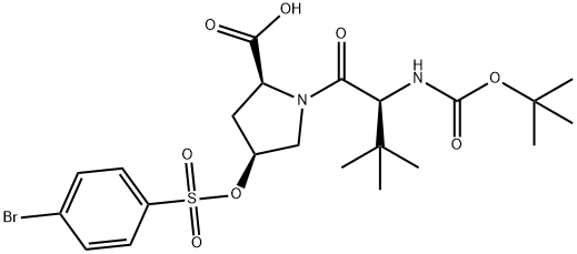 L-?Proline, N-?[(1,?1-?dimethylethoxy)?carbonyl]?-?3-?methyl-?L-?valyl-?4-?[[(4-?bromophenyl)?sulfonyl]?oxy]?-?, (4S)?- Structure