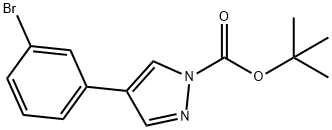 1H-Pyrazole-1-carboxylic acid, 4-(3-bromophenyl)-, 1,1-dimethylethyl ester 구조식 이미지