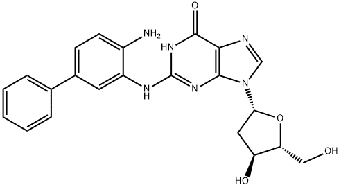 Guanosine, N-(4-amino[1,1'-biphenyl]-3-yl)-2'-deoxy- Structure