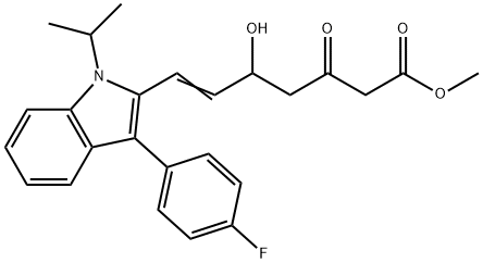 6-Heptenoic acid, 7-[3-(4-fluorophenyl)-1-(1-methylethyl)-1H-indol-2-yl]-5-hydroxy-3-oxo-, methyl ester Structure