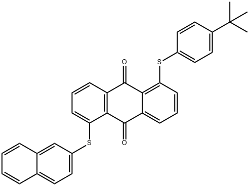1-[[4-(tert-Butyl)phenyl]thio]-5-(2-naphthylthio)anthracene-9,10-dione 구조식 이미지